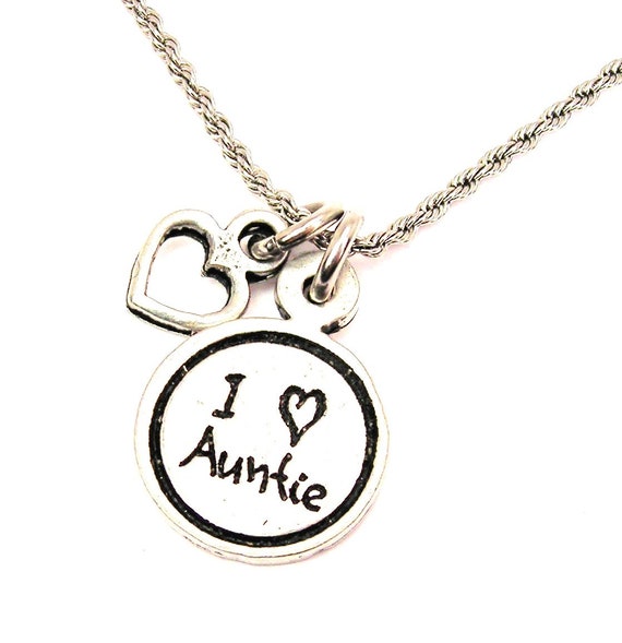 I love Auntie Stainless Steel rope necklace