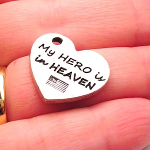 My hero is in heaven Bereavement  charm