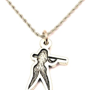 Female clay shooter Stainless Steel rope necklace