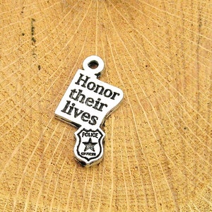 Honor their lives Back the blue police support awareness charm