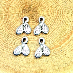 Almond charms lot of 4 pieces almonds nut lover