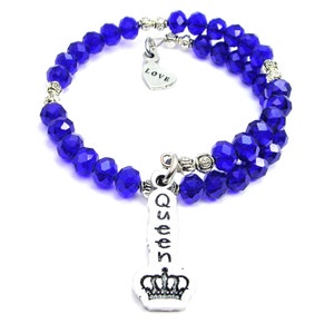 Queen with her crown crystal wrap bangle choose your color one size fits all