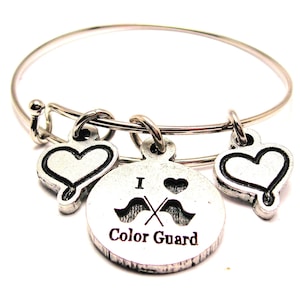 I love color guard   bangle charm bracelet