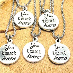 Custom your text here personalized Stainless Steel rope necklace set of 10