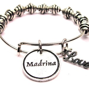 Madrina Godmother in Spanish with love Bangle Bracelet