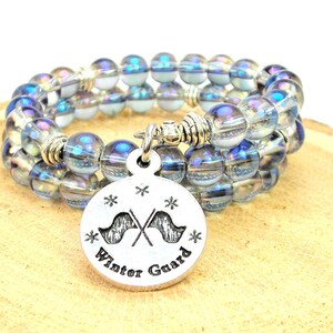 Winter Guard on a  Mermaid Aurora Borealis  beaded wrap  bracelet