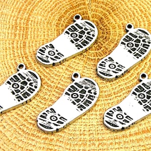 Combat boot print charms lot of 5 pieces
