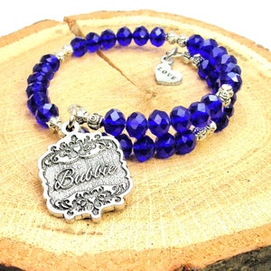 Bubbie Yiddish Hebrew grandmother crystal wrap bangle choose your color one size fits all
