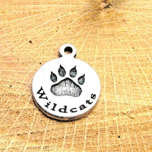 Wildcats paw print mascot team charm