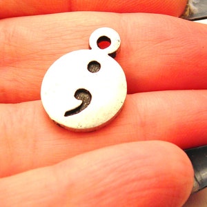 Wholesale Bulk 50 pieces Semi colon suicide awareness  charm