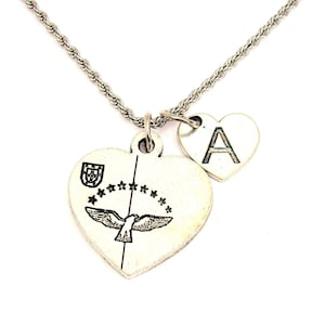 Vlag van de Azoren met hart eerste touw ketting edelstaal