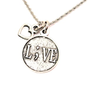 Live puntkomma touw ketting van edelstaal