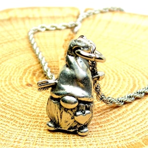 Valentine gnome shot by cupid  Stainless Steel rope necklace