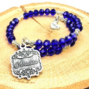 Abuelita grandmother in Spanish  crystal wrap bangle choose your color one size fits all