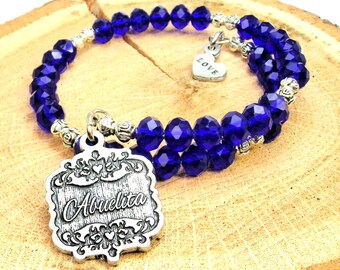 Abuelita grand-mère en cristal espagnol wrap bracelet choisir votre couleur une taille s’adapte à tous
