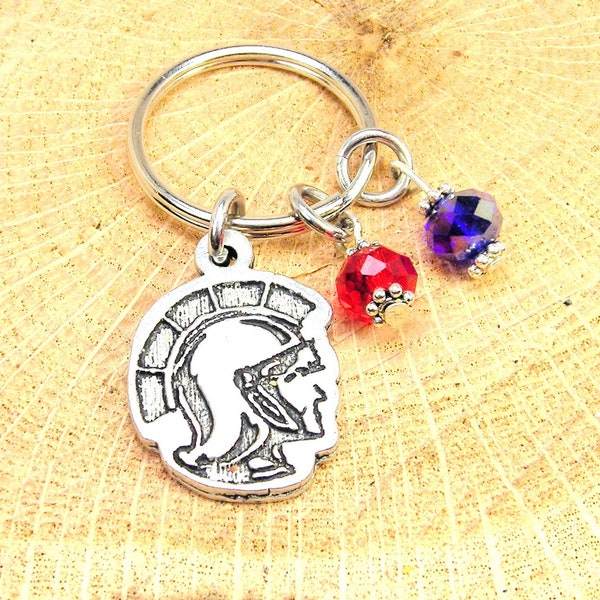 Spartan Trojan keychains choose your team colors 1 DOZEN pieces bobcats