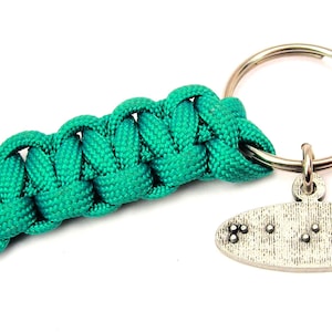 Braille FAITH paracord keychain choose your color