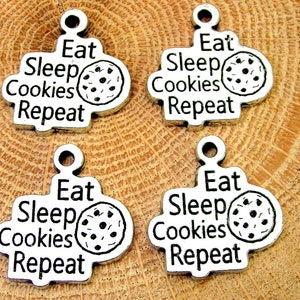 Eat Sleep Cookie repeat Christmas Xmas  lot of 4 pieces baker bakery