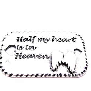 Half My Heart is in Heaven  Angel wings Refrigerator Magnet