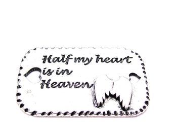 Half My Heart is in Heaven  Angel wings Refrigerator Magnet