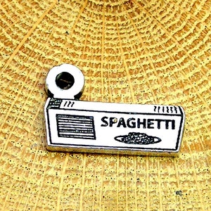 Spaghetti charms 4 pieces pasta charms Italian food charms Italian restaurant food charms box of spaghetti linguini angel hair pasta