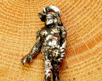 Big foot girl charm 3D holding flowers