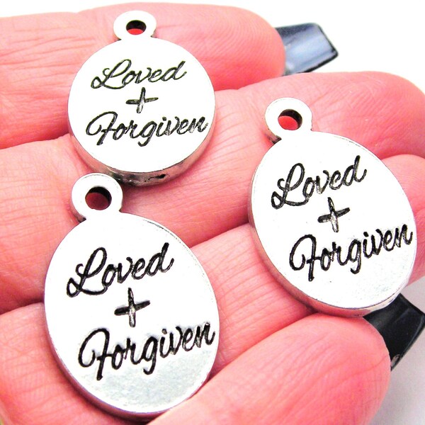 Loved and Forgiven religious  charms 3 pieces