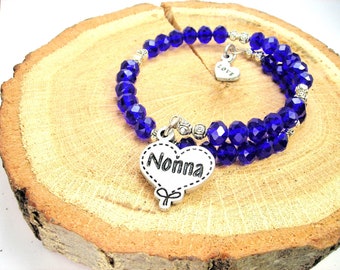 Braccialetto per nonna e nipote con ciondolo a forma di cuore, idea regalo per nonna e nipote