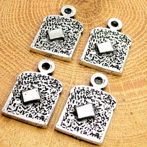 Toast with pat of butter  charms lot of 4 pieces breakfast charms butter charms toast charms bread