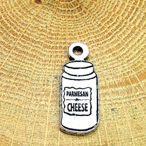 Parmesan cheese charms 4 pieces pasta charms Italian food charms Italian restaurant food charms box of spaghetti