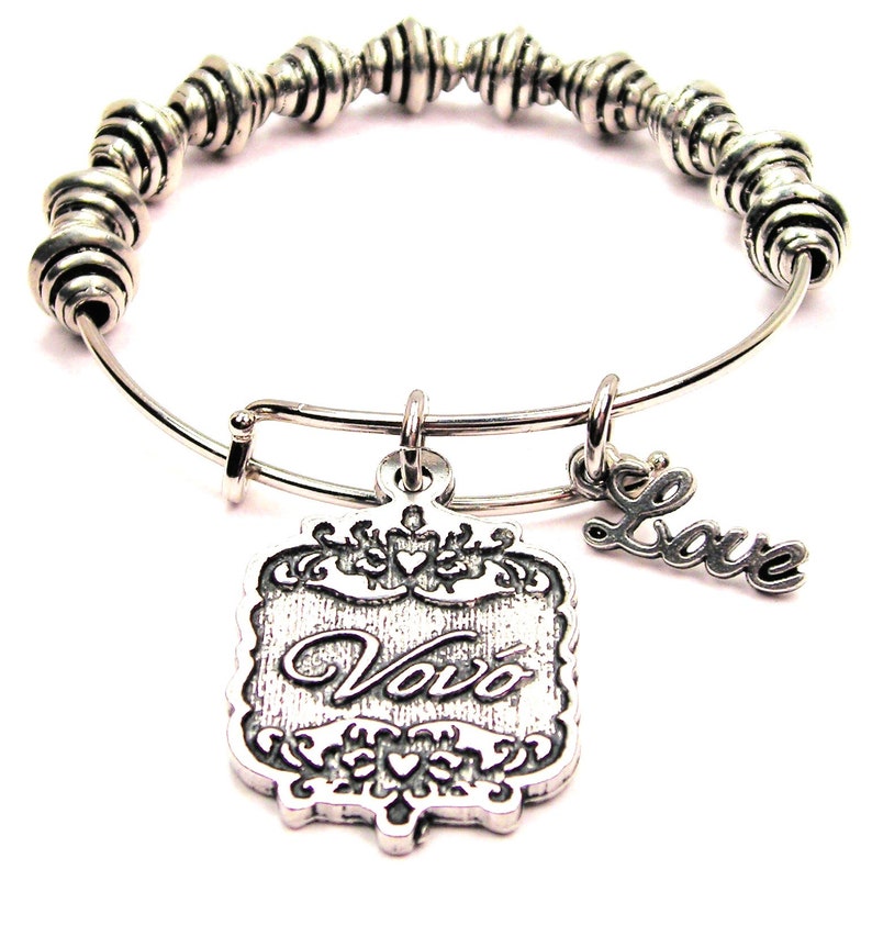 Vovo Portuguese Grandma in Script Font With Love Bangle Etsy