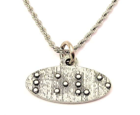 Braille Love Necklace Rope Stainless Steel Rope Necklace