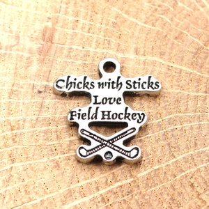 Chicks with sticks love field hockey charm