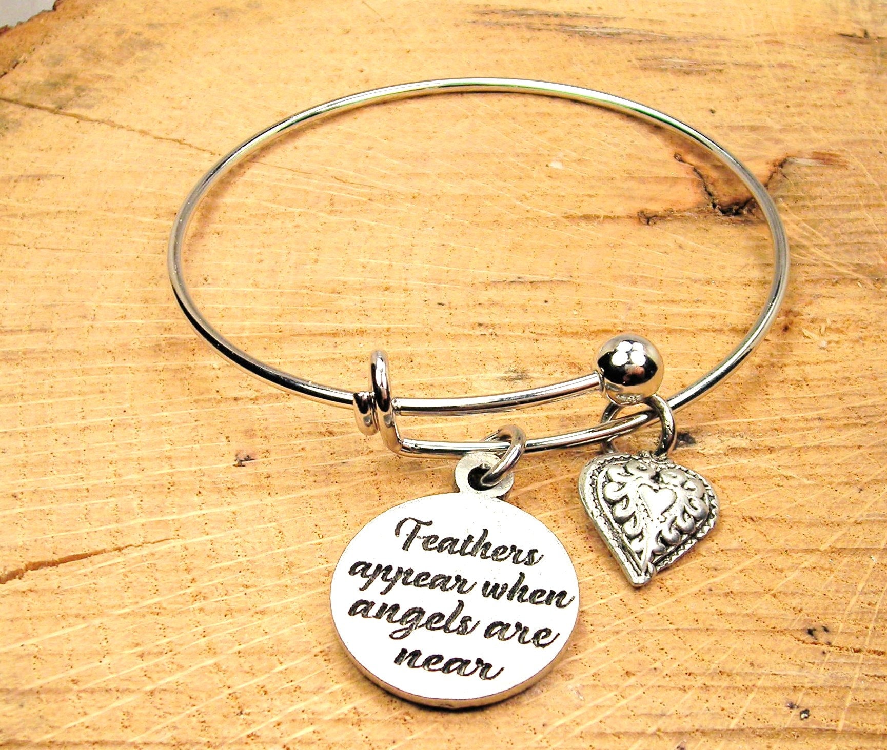 Life Charms Bracciale Con Ciondolo Piuma Argento | Gioiello Ispiratore "Quando Gli Angeli Sono Vicini" In Confezione Regalo