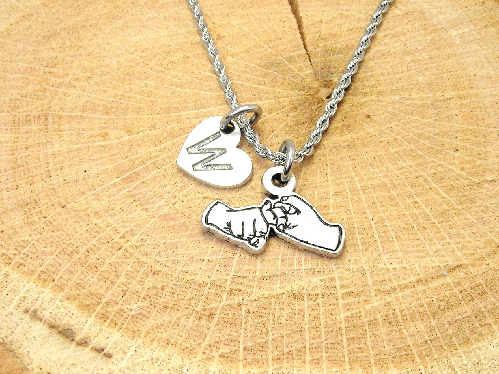 Rope In Sign Language Sign Language Friendship With Heart Initial Stainless Steel Rope ...