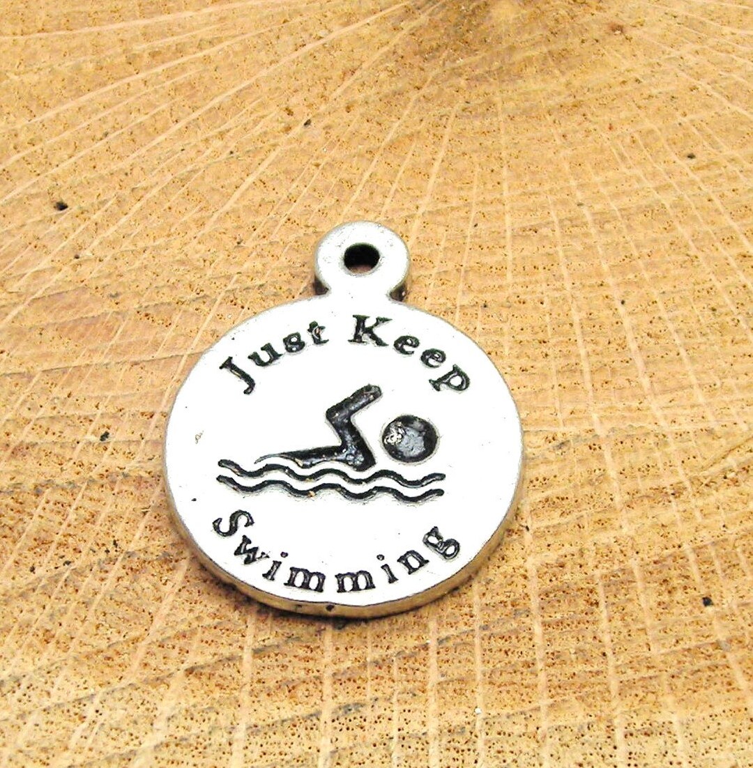 Just Keep Swimming Charm - Etsy