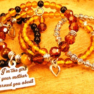 Im the girl your mother warned you about set of 4 piece beaded bohemian bangle bracelet collection