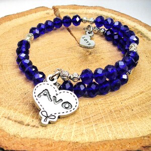 Avo heart grandmother in Portuguese  crystal wrap bangle choose your color one size fits all