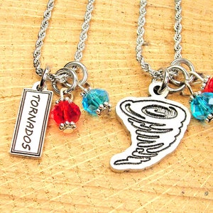 Tornadoes mascot  set  of 2 necklaces
