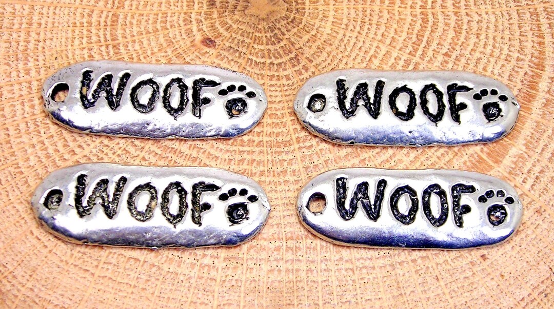 Rustic Tab Woof Rustic Tab With Paw Prints Animal Rescue Charms Set of 4 - Etsy