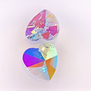 Asfour Crystal Heart Prism Suncatchers, Clear AB, 40mm Crystals for Car Chandeliers, 30% Lead Sun Catchers, and Hanging Crystals, Prisms image 1