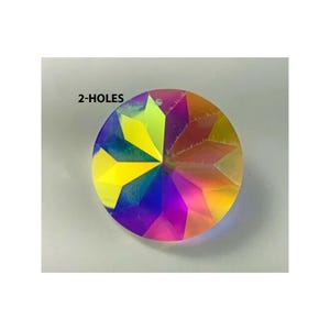 Asfour Round Crystal Prism Suncatchers 40mm (2-hole) #1040 Clear Ab