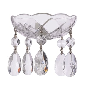 Crystal Cup, Crystal Bobeche for Chandelier, 4-inch Candlestick & Candelabra, 26mm Center Hole, 1.5&quot; Teardrop | Clear Asfour Crystal Cups
