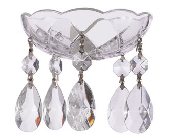 Crystal Cup, Crystal Bobeche for Chandelier, 4-inch Candlestick & Candelabra, 26mm Center Hole, 1.5" Teardrop | Clear Asfour Crystal Cups