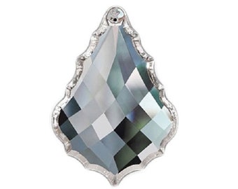 Asfour Crystal, 2in (50x35mm)Pendeloque Crystals, Chandelier Parts Diamond Cut #910-(1-Hole)