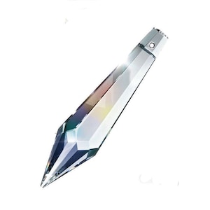 Asfour Crystal, 1.5in(38x14)mm Icicle Drop Pendant Crystals, Chandelier Parts - #401-(1-hole)