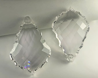 Set of 5-63 mm Clear Diamond French Cut 910 Chandelier Crystals Parts 1 Hole 