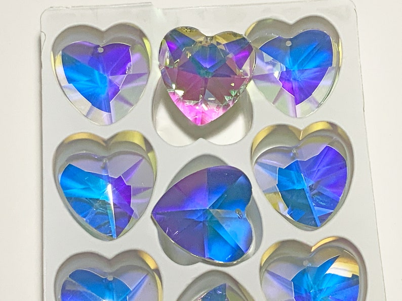 Asfour Crystal Heart Prism Suncatchers, Clear AB, 40mm Crystals for Car Chandeliers, 30% Lead Sun Catchers, and Hanging Crystals, Prisms image 5