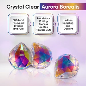 Asfour Crystal Ball, 20mm, Prism Suncatchers, 701 Clear AB Crystal Prism Hanging Ball, Sun Catcher Crystal, Window Crystal Ball, 1 Hole image 5