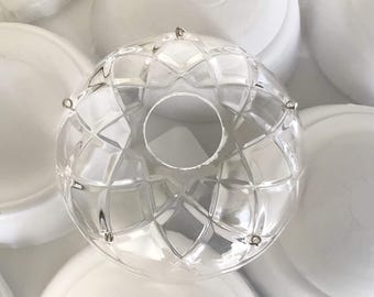 Asfour Crystal 4-3/4inch Clear with 5 side hole Crystal Bobeche for Chandelier, Candlesticks and Candelabra - Chrome pins
